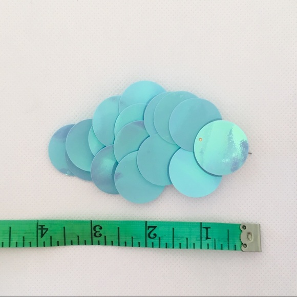 Large Paillette Mermaid Fish Scale Earrings - Picture 7 of 7